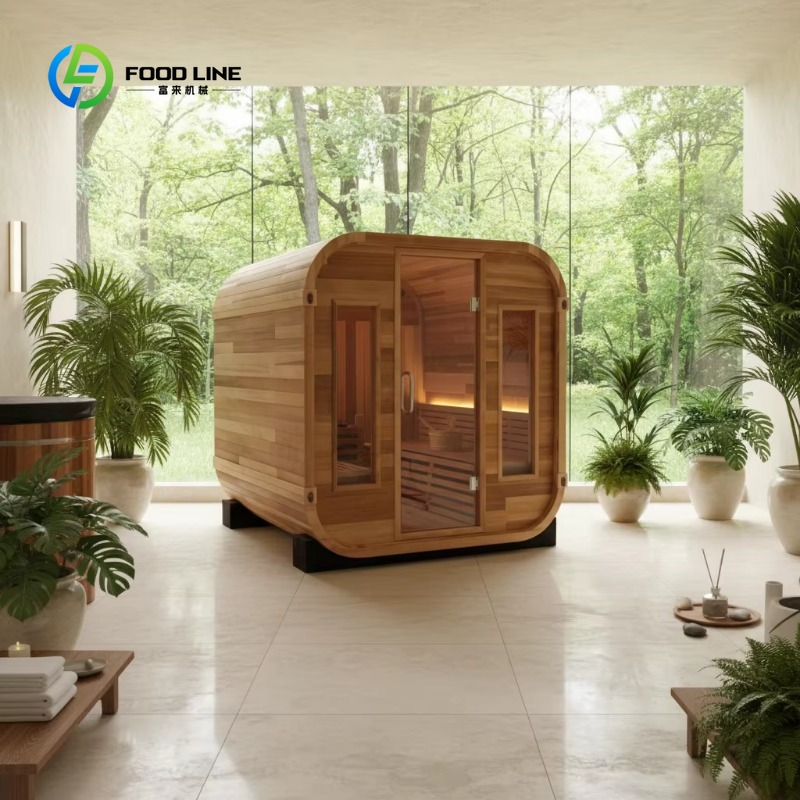 Spa Wellness Design - ห้องซาวน่ากลางแจ้งสุดหรูแบบกำหนดเองได้ ทำจากไม้เนื้อแข็ง ดีไซน์ระบบความร้อน สำหรับใช้ในสวนหลังบ้านและสวนหย่อมเพื่อสปาและสุขภาพ